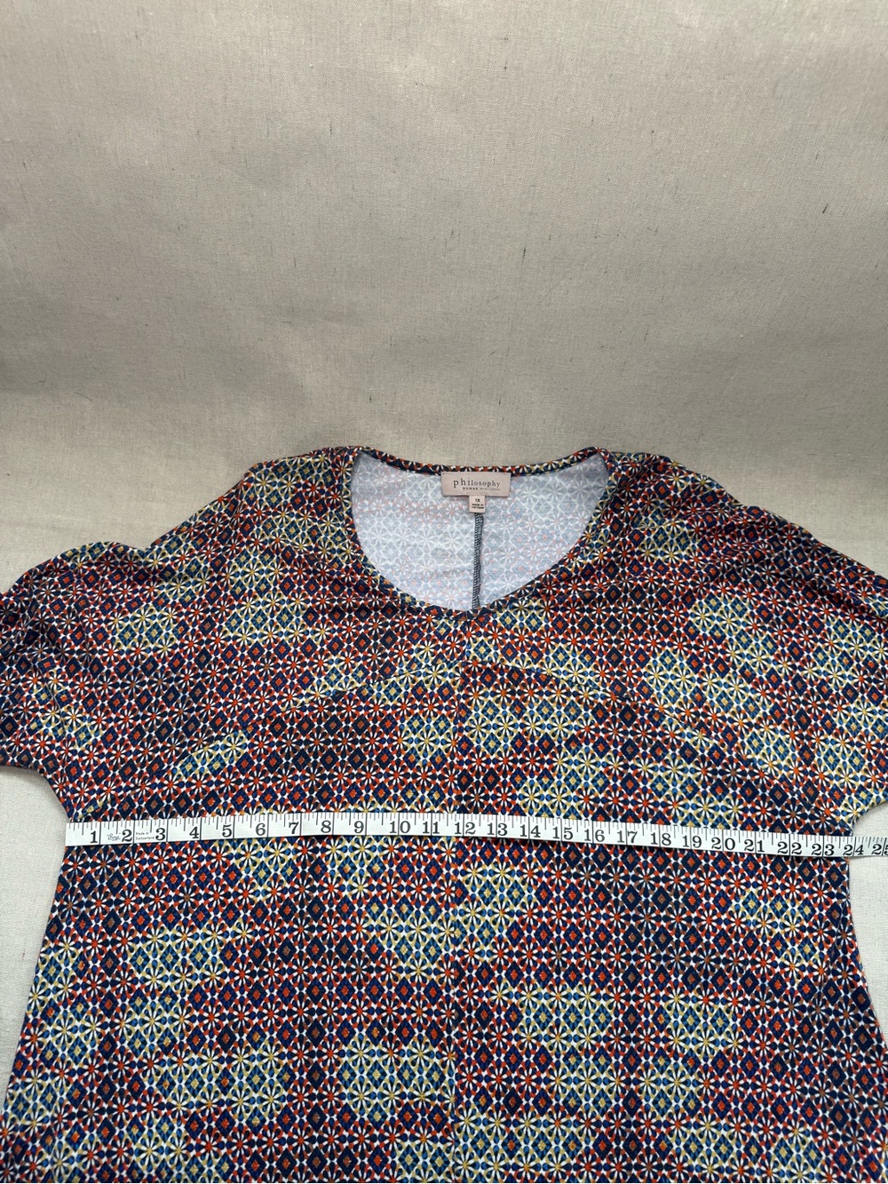 Philosophy Republic Clothing Jewel Tone Tunic Top Long Sleeve Women's Plus 1X - Picture 7 of 11